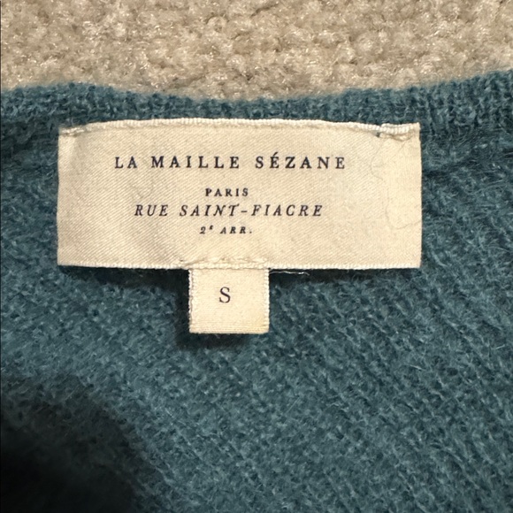 Sézane Gaspard Cardigan Sage Green Button Mohair Alpaca Reversible-Small - Picture 8 of 11